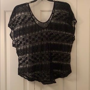 Black mesh top
